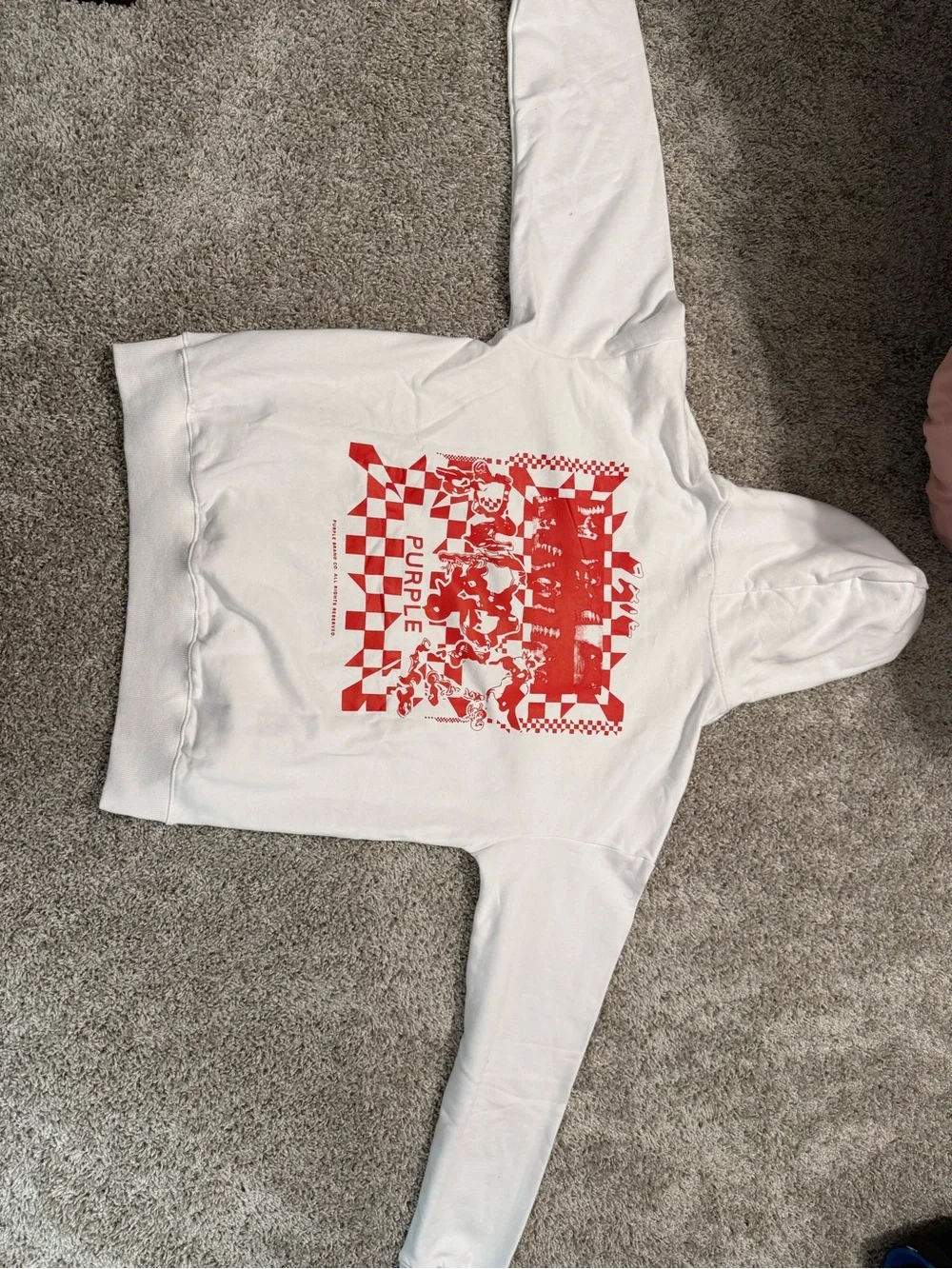 Purple brand hoodie red and white